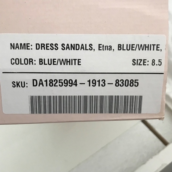 JUSTFAB Polka Dot Sandals Block Heel Dress Sandals Blue White Etna Size 8.5 NEW - Picture 15 of 16